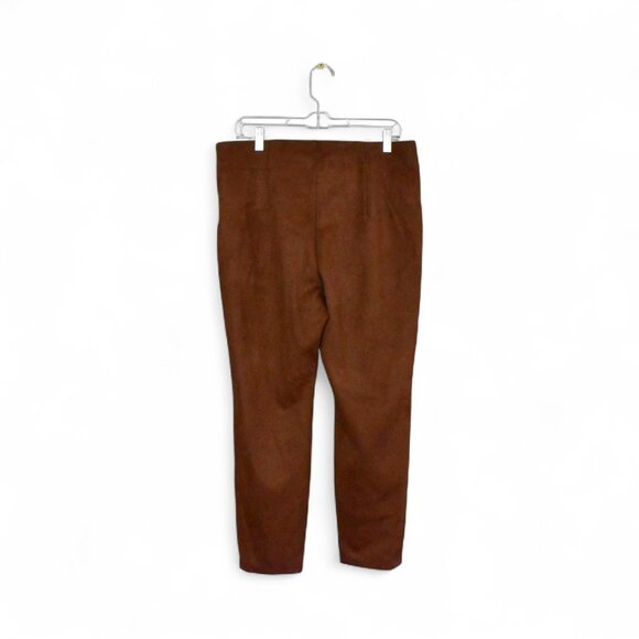 T Tahari Faux Leather Suede Pull on Tummy Control Fall Pants Size M - Picture 3 of 10